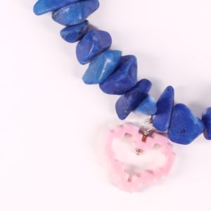 Blue Stone, Pixel Heart Necklace - Image 2